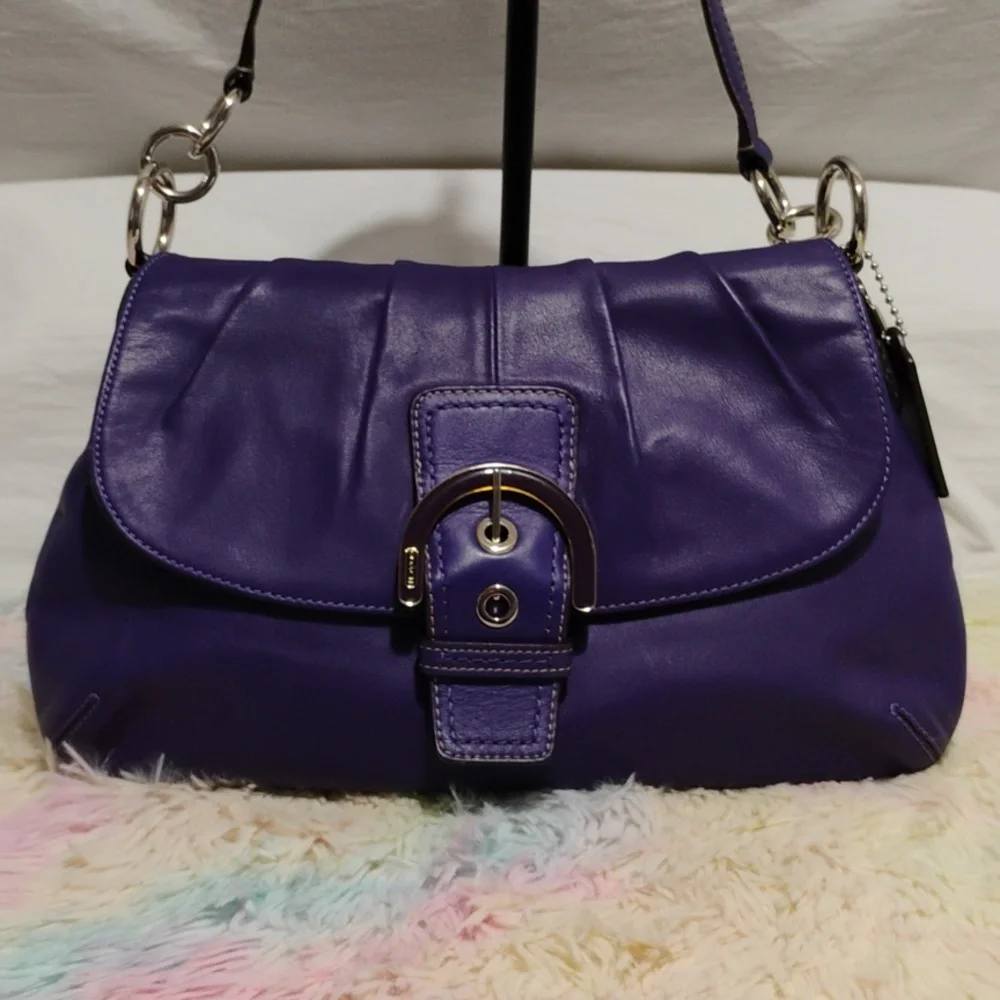 Authentic Coach Y2K Purple Soho Pleated Shoulder Bag - Picture 2 of 15
